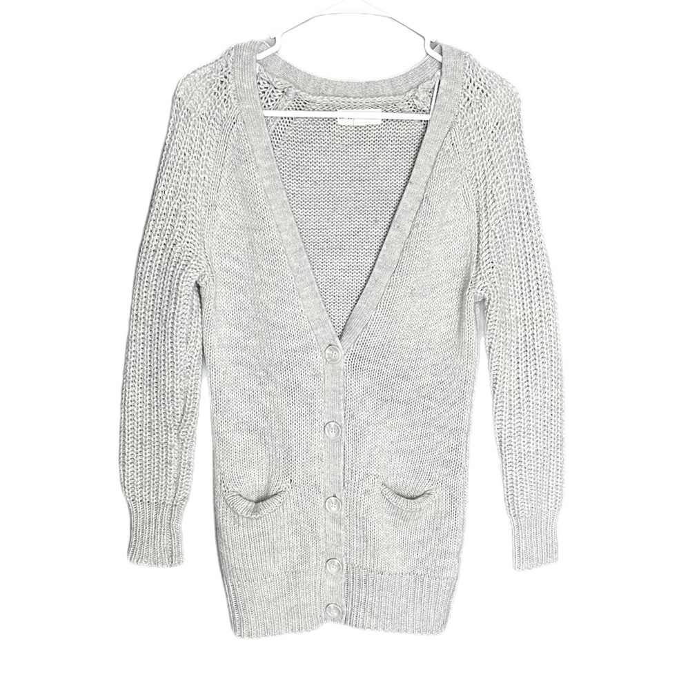 If It Were Me by Anthropologie Deep V-Neck Button Up Cardigan Sweater Medium
